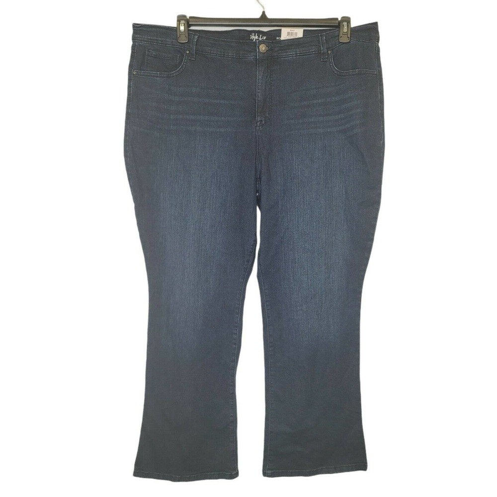 Style & Co Womens Mid Rise Boot Leg Jean